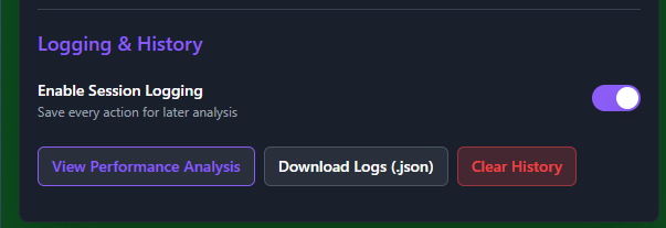 Session Logging Settings